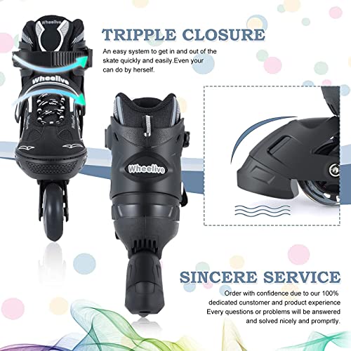 Adjustable Inline Skates with Illuminating Wheels for Kids/Adults