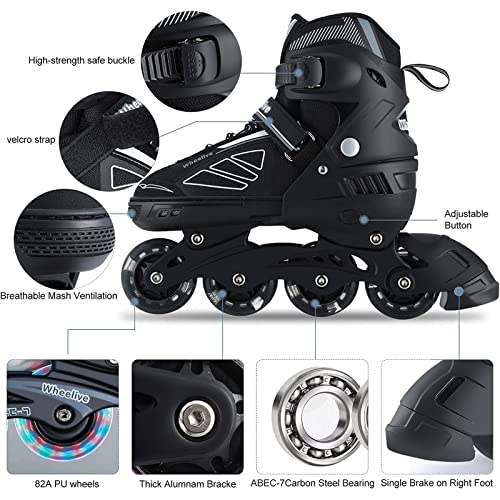 Adjustable Inline Skates with Illuminating Wheels for Kids/Adults