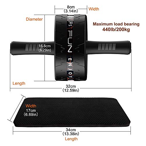 Ab Roller Set with Ab Mat for Home Gym