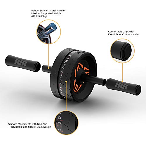 Ab Roller Set with Ab Mat for Home Gym