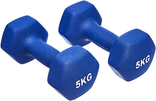 Amazon Basics 10kg Blue Neoprene Dumbbell Pair