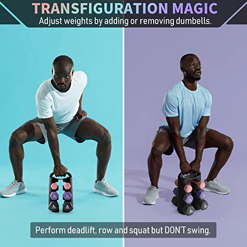 PhysKcal Hex Dumbbells Set - 6-Piece with Stand