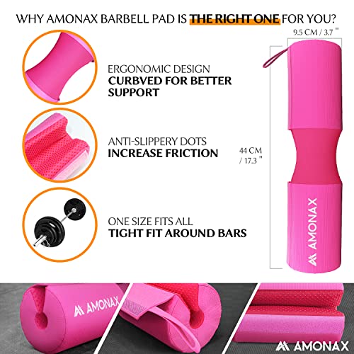 AMONAX Extra Thick Barbell Squat Pad for Neck & Shoulder Support