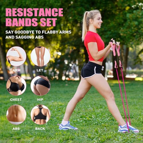 Resistance Bands with Handles, Door Anchor, Ankle Straps