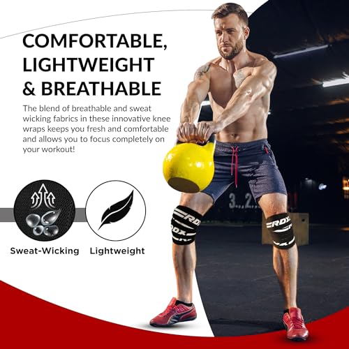 RDX Knee Wraps Pair: Gym, Powerlifting, Squats, Training
