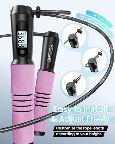 RENPHO Smart Skipping Rope with Counter, Adjustable for Fitness