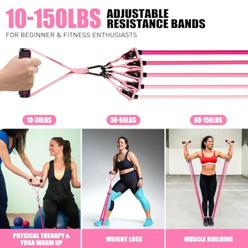 Resistance Bands with Handles, Door Anchor, Ankle Straps