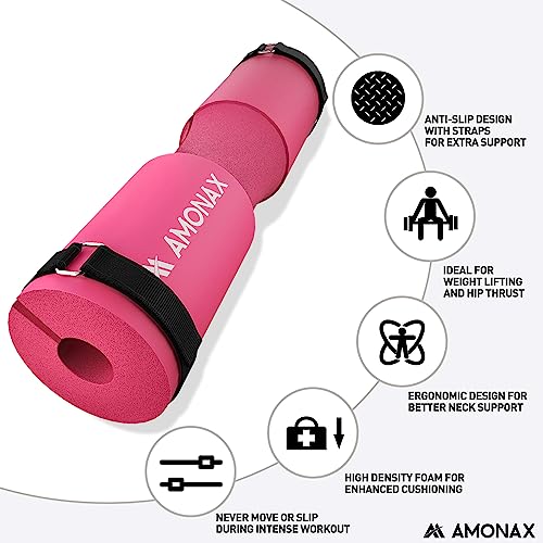 AMONAX Barbell Squat Pad for Women - Pink