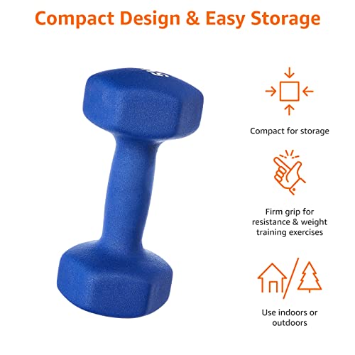 Amazon Basics 10kg Blue Neoprene Dumbbell Pair