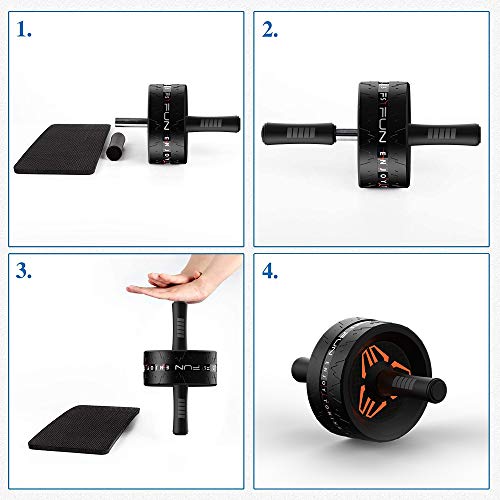 Ab Roller Set with Ab Mat for Home Gym