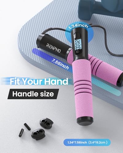 RENPHO Smart Skipping Rope with Counter, Adjustable for Fitness