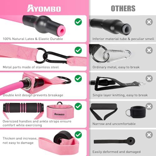 Resistance Bands with Handles, Door Anchor, Ankle Straps