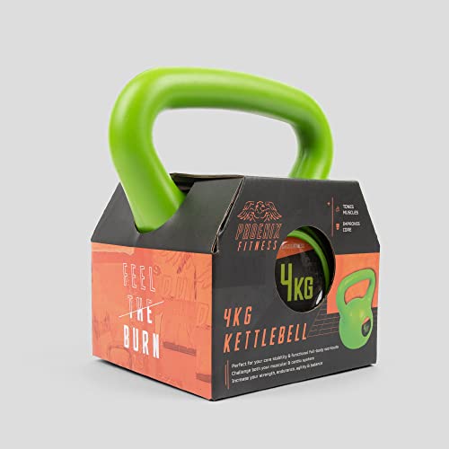 4KG Green Vinyl Kettlebell - Strength & Cardio Training