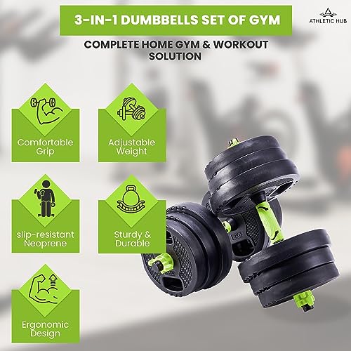 20KG 3in1 Dumbbells Set - Home Fitness Muscle Building