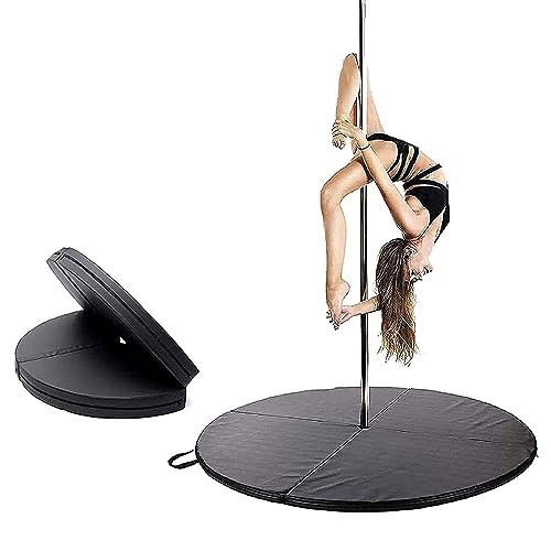 Black Round Pole Dance Crash Mat, 160Ă—10cm
