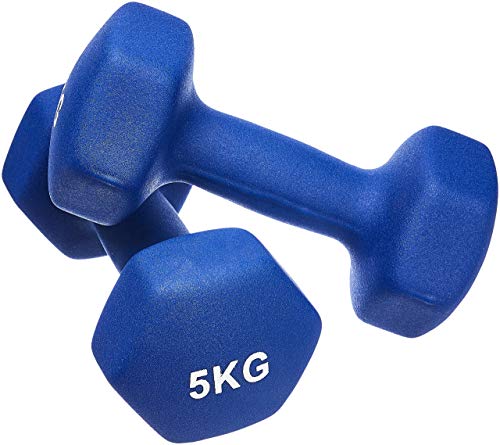 Amazon Basics 10kg Blue Neoprene Dumbbell Pair