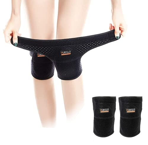 HUEGLO Soft Sponge Dance Knee Pads 2-Pack, Black