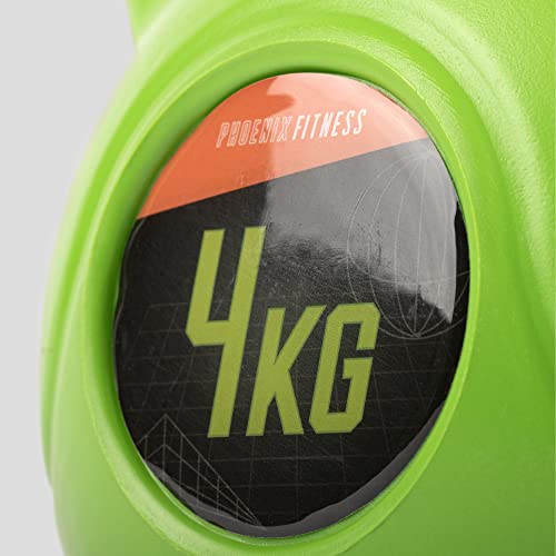 4KG Green Vinyl Kettlebell - Strength & Cardio Training