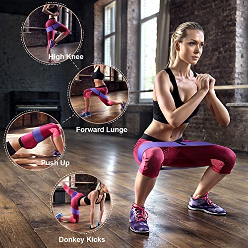 Set of 3 Non-Slip Fabric Resistance Bands for Workouts