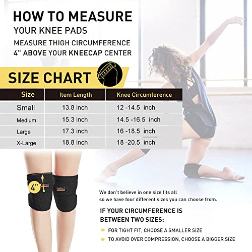 HUEGLO Soft Sponge Dance Knee Pads 2-Pack, Black