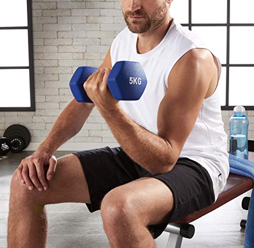 Amazon Basics 10kg Blue Neoprene Dumbbell Pair