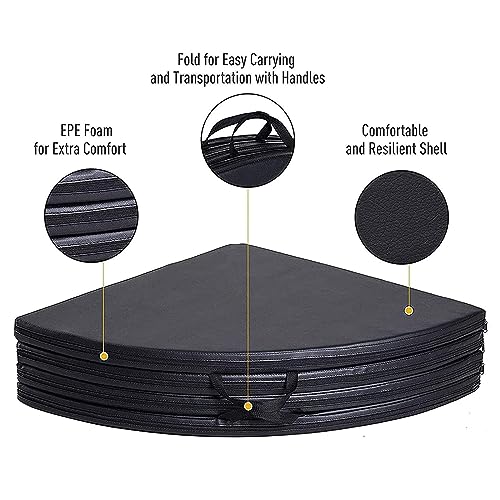 Black Round Pole Dance Crash Mat, 160×10cm