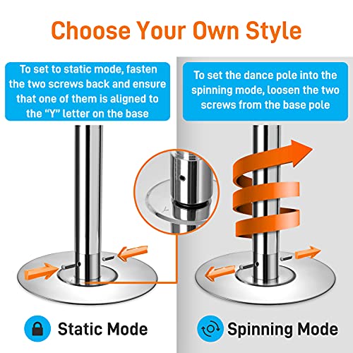 SereneLife Professional Spinning Dance Pole - Portable & Removable