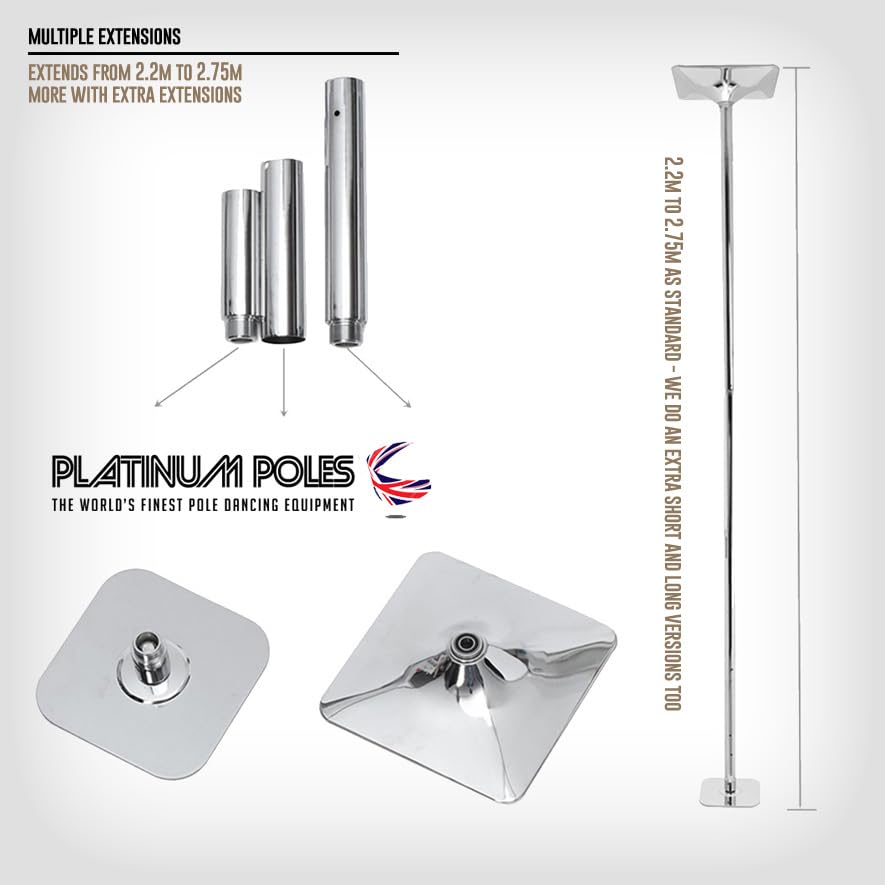 Platinum Poles Pro Spinning/Static Pole for Pole Dancing