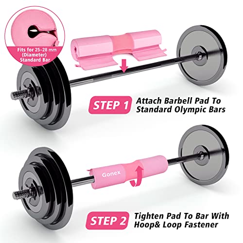 Gonex Barbell Pad Set for Squats Hip Thrusts, Upgraded