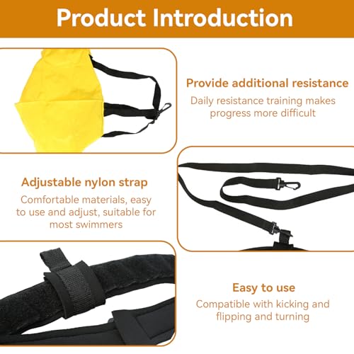 Swim Strength Training Belt with Parachute for Pool