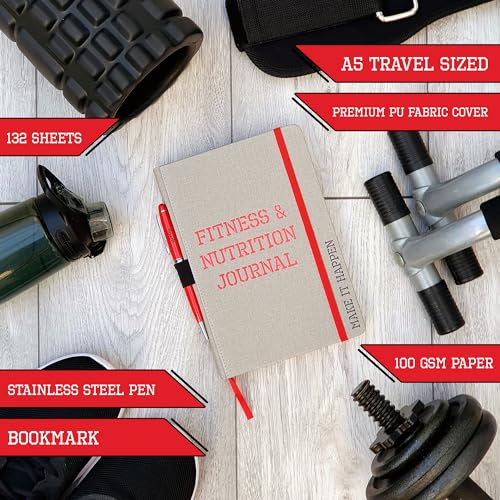 MaLetics A5 Fitness Journal Planner - Track Workouts, Goals