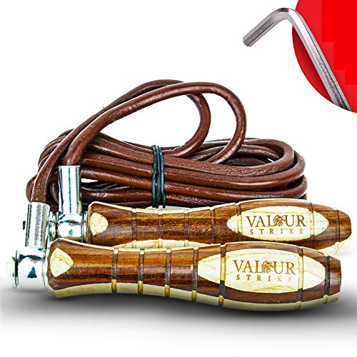 Valour Strike Leather Weighted Skipping Rope for Fitness Training