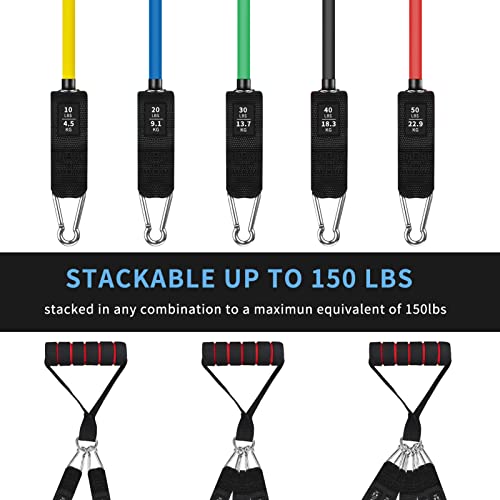 Skycase 5pc Set Resistance Bands - Strength Training Tubes
