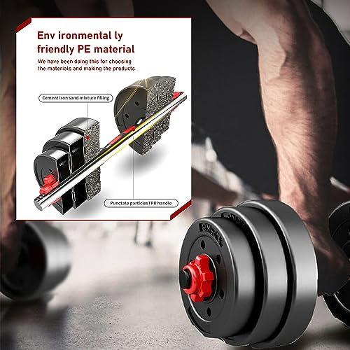 Neoprene Dumbbell and Barbell Weight Set - Adjustable Home Fitness Training Equipment