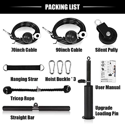 Pulley Cable Machine Attachment System with Accessories