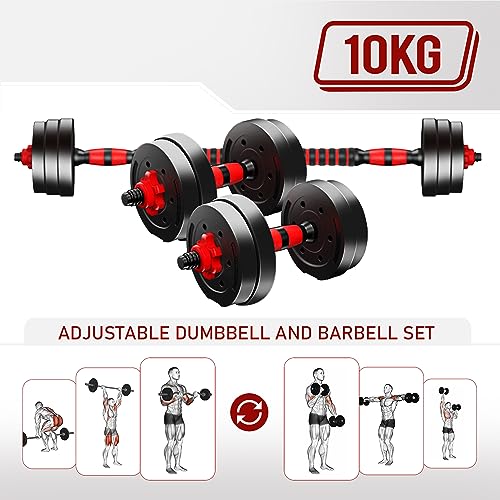 Neoprene Dumbbell and Barbell Weight Set - Adjustable Home Fitness Training Equipment