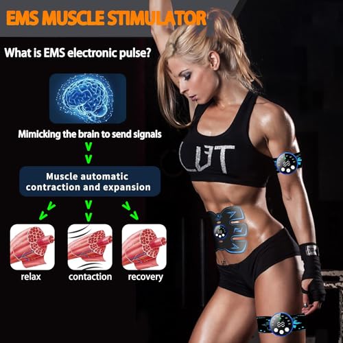 EMS Muscle Stimulator Abdominal Toner: 8 Modes, 29 Intensities