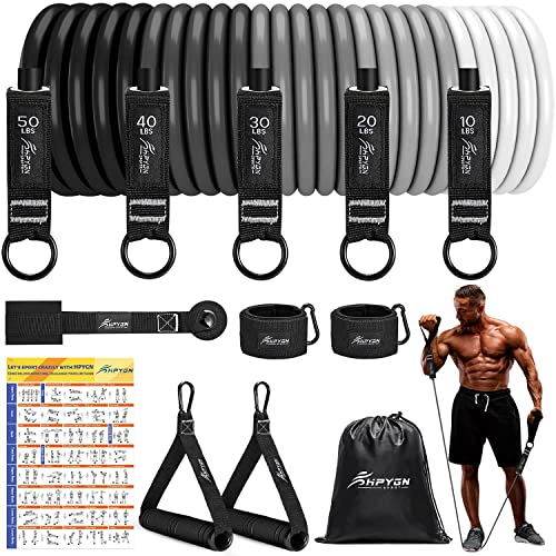 HPYGN 150lb Resistance Bands Set for Full Body Workout
