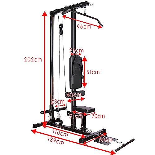 GYM MASTER Stationary Lat Pulldown Machine with Extra Pulley