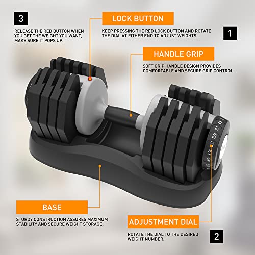 ATIVAFIT Adjustable Dumbbells Set 2-25kg Home Gym Workout