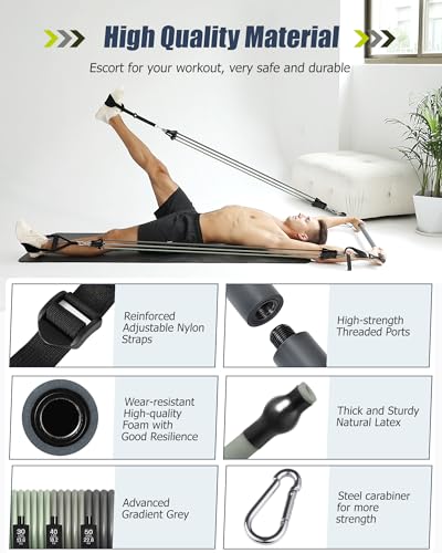 ALongSong Pilates Bar Set with 6 Resistance Bands