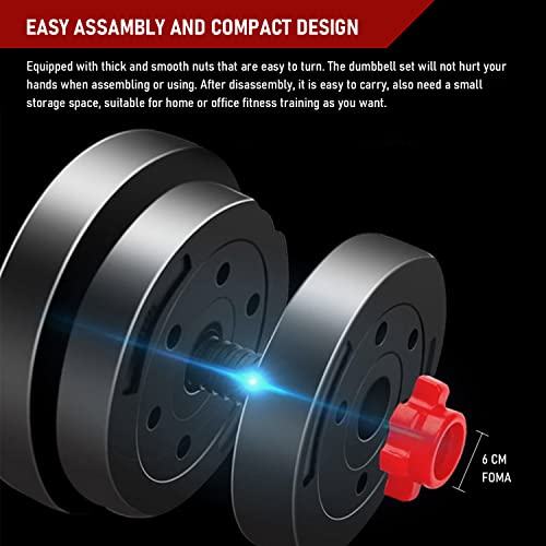 Neoprene Dumbbell and Barbell Weight Set - Adjustable Home Fitness Training Equipment