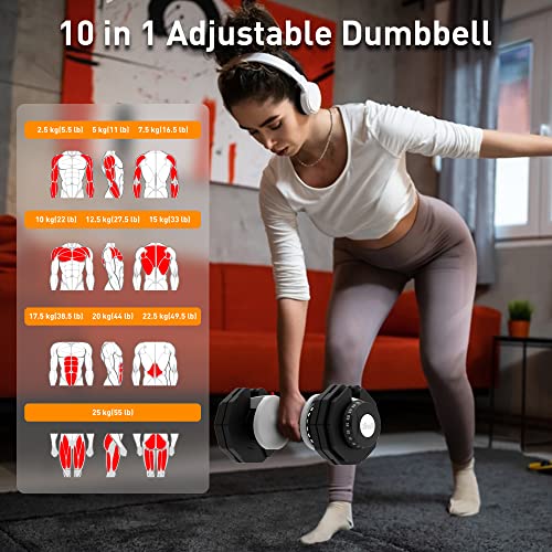 ATIVAFIT Adjustable Dumbbells Set 2-25kg Home Gym Workout