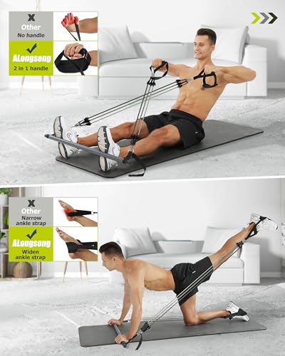 ALongSong Pilates Bar Set with 6 Resistance Bands