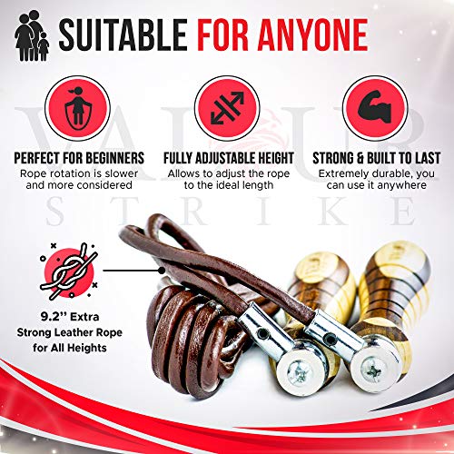 Valour Strike Leather Weighted Skipping Rope for Fitness Training