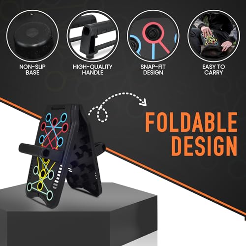 Multi-Function Foldable Push Up Board, Muscle Max Handles