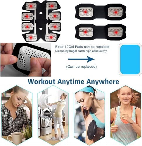 EMS Muscle Stimulator Abdominal Toner: 8 Modes, 29 Intensities