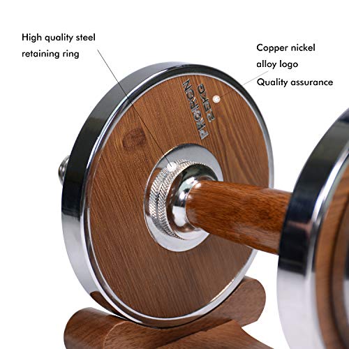 20kg Adjustable Dumbbell Set - Steel with Walnut Handle