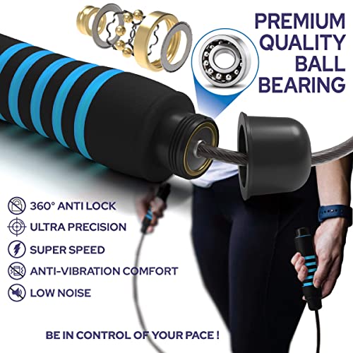 Adjustable Skipping Rope with Soft Foam Handles