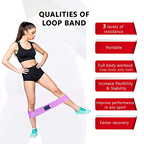 Ladies Set of 3 Non-Slip Resistance Bands for Home Gym